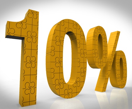 10% Puzzle Shows Special Price And Promotionの写真素材