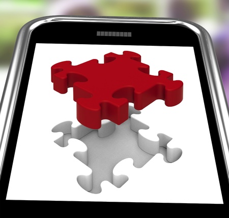 Last Piece On Smartphone Showing Completion And Problem Solvedの写真素材