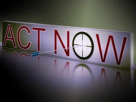 Act Now Showing Motivation And Encouragement To Respond Fastの写真素材