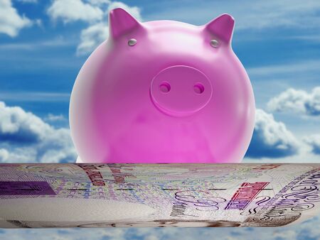 Flying Pig Showing High Prosperity And Investmentの写真素材