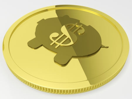 Dollar Piggy Coin Showing American Currency And Financesの写真素材