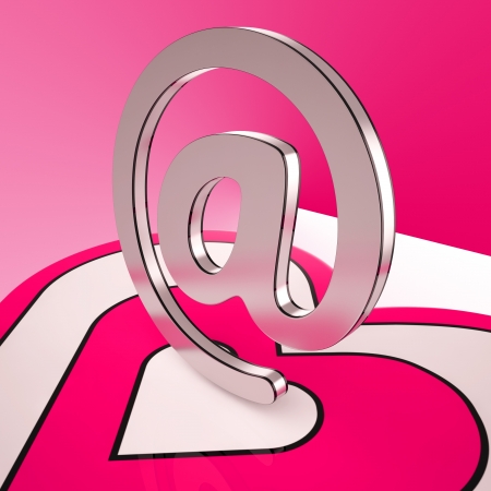 Heart E-mail Showing Love Communicated Through Computerの写真素材