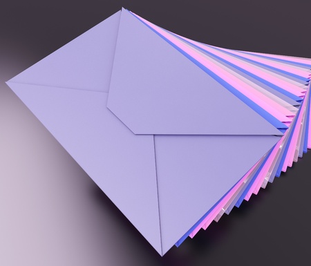 Stacked Envelopes Showing E-mail Message Inbox Mailboxの写真素材