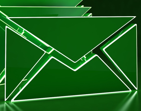 Envelopes On Background Showing Electronic Mailbox Or Messagingの写真素材