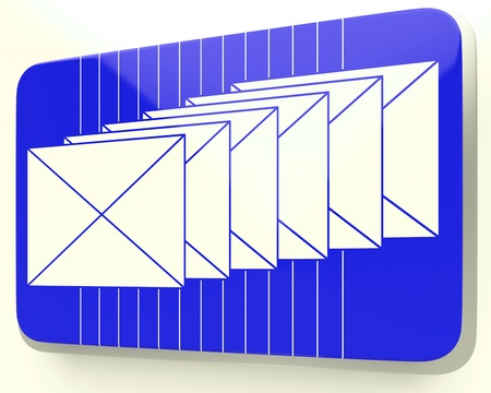 Stacked Envelopes Showing Mailing Technology Worldwide Inboxの写真素材