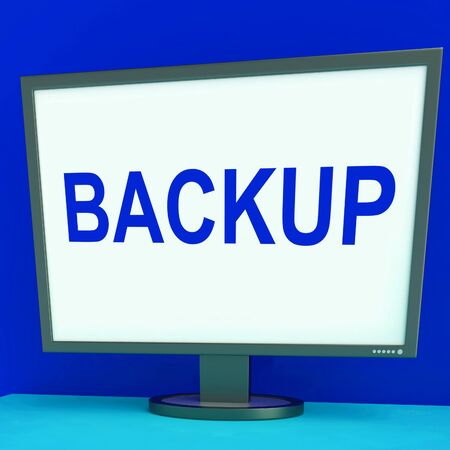 Backup Screen Showing Archiving Back Up And Storageの写真素材