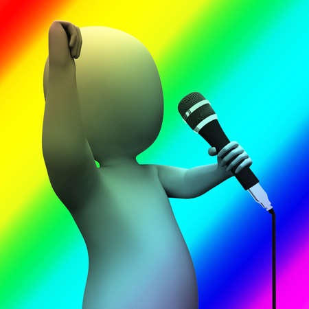 Performer Showing Live Music Songs Or Talent Showsの写真素材