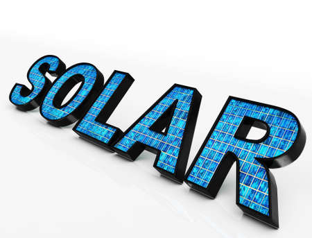 Solar Word Showing Eco Energy And Sunlightの写真素材