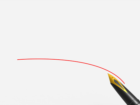 Pen And Blank Paper Showing Message Note And Copy Spaceの写真素材