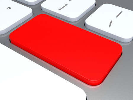 Blank Keyboard Key Showing Red Empty Copyspace Keypad