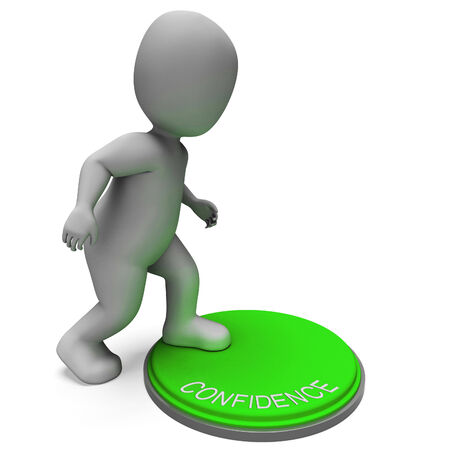 Confidence Button Showing Assurance Belief And Boldness Confidence Button Showing Assurance Belief And Boldness
