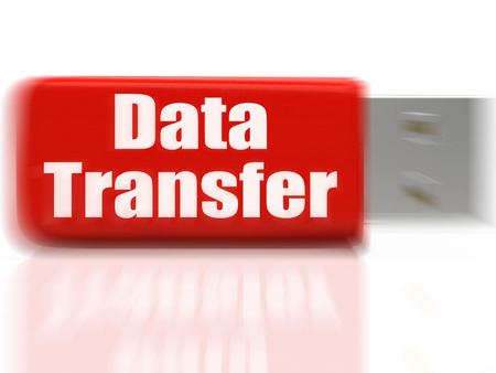Data Transfer USB drive Showing Data Storage Archiving Or Files Transferの写真素材