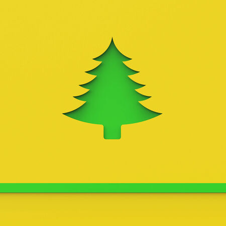 Xmas Tree Showing Merry Christmas And Copyspaceの写真素材
