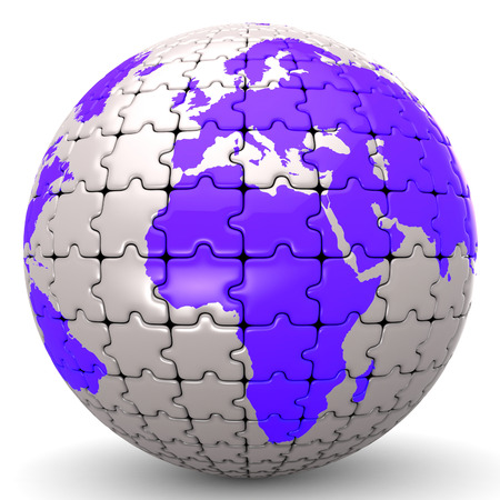 World Jigsaw Representing Globalise Pieces And Globalizationの写真素材