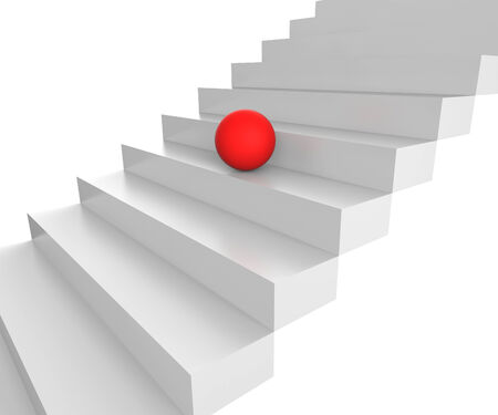 Stairs Sphere Showing Ascending Ball And Growの写真素材