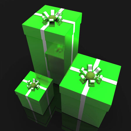 Giftboxes Celebration Representing Surprise Parties And Celebrationsの写真素材
