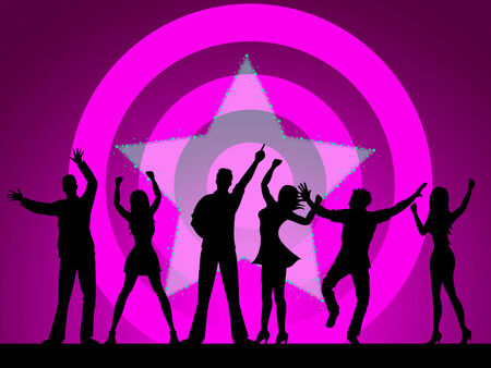 People Disco Showing Persons Silhouettes And Silhouetteの写真素材