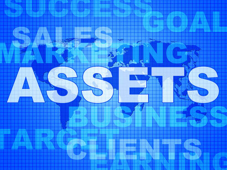 Assets Words Representing Capital Valuables And Wealthの写真素材