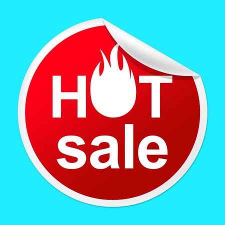 Hot Sale Sticker Indicating Number One And Discountの写真素材