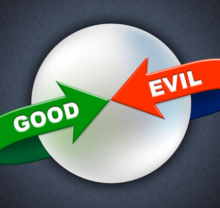 Good Evil Arrows Showing Not Bad And Ok 写真素材 イラスト素材ならペイレスイメージズ