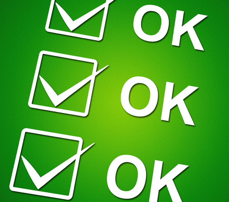 Ok Ticks Representing All Right And Affirmationの写真素材