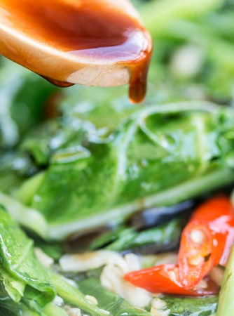 Spicy Food Fried Showing Organic Vegetables And Vegetarianの写真素材