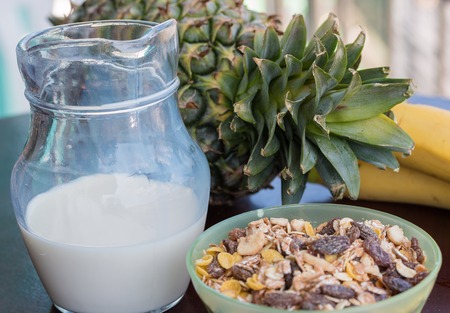 Muesli Breakfast Showing Nutrition Granola And Fiber