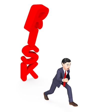 Businessman Avoiding Risk Meaning Unstable Commercial And Bizの写真素材