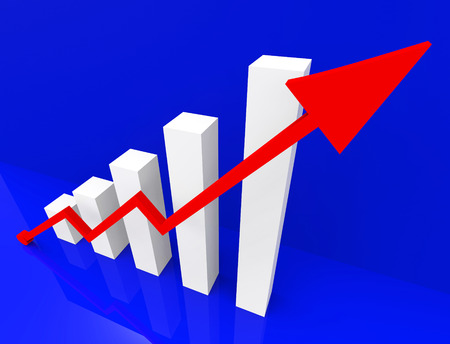Graph Increasing Indicating Progress Report And Information