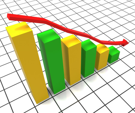 Decreasing Report Meaning Business Graph And Trend
