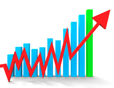 Increasing Graph Indicating Financial Report And Upwards