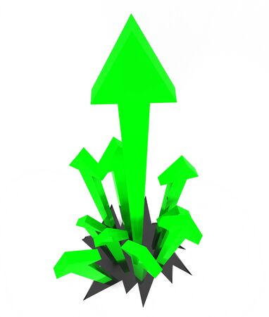 Arrows Up Indicating Upward Pointing And Upwardsの写真素材