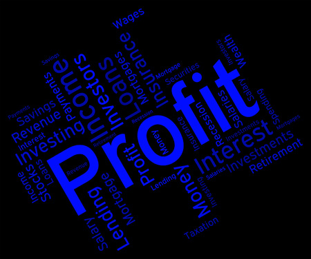 Profit Word Representing Profits Earns And Earnの写真素材