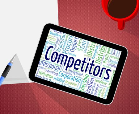 Competitors Word Showing Rival Challenger And Adversaryの写真素材