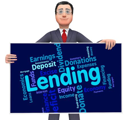 Lending Word Representing Bank Loan And Loaning Lending Word Representing Bank Loan And Loaning
