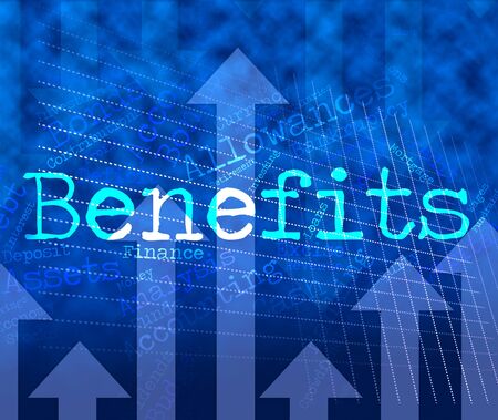 Benefits Word Representing Text Wordcloud And Compensationの写真素材