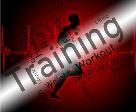 Training Words Representing Working Out And Fitの写真素材