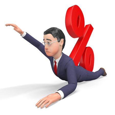 Character Problem Meaning Percentage Sign And Entrepreneurial 3d Renderingの写真素材