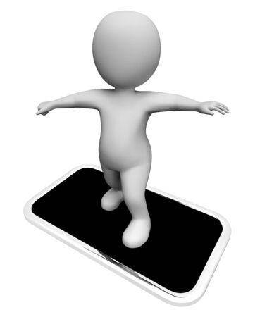 Online Smartphone Meaning World Wide Web And Website 3d Renderingの写真素材