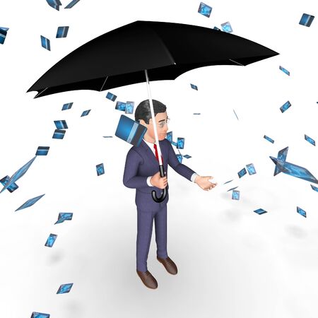 Credit Card Showing Business Person And Currency 3d Renderingの写真素材