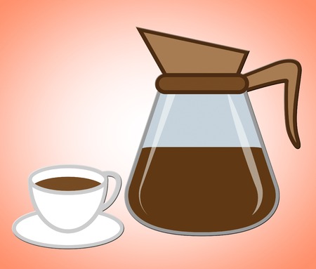 Coffee Pot Indicating Cafeteria Coffee-Pot And Beveragesの写真素材