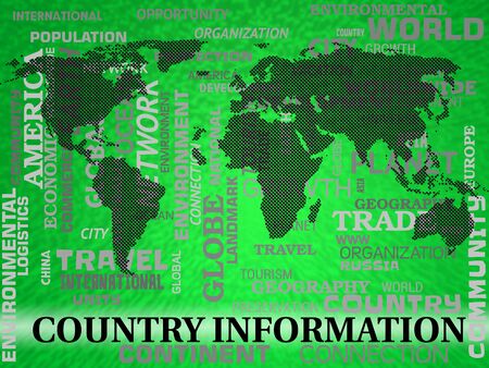 Country Information Words And Map Shows Countries Facts Or Statisticsの写真素材