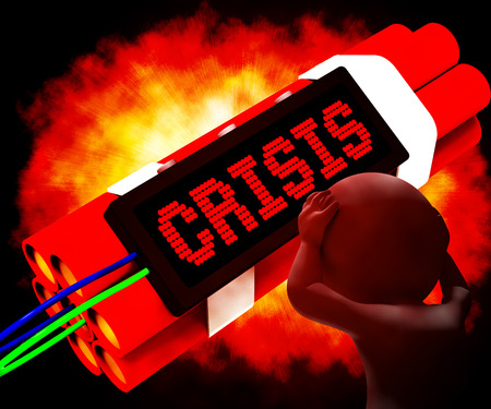 Crisis Message On Dynamite Shows Emergency And Problems 3d Renderingの写真素材