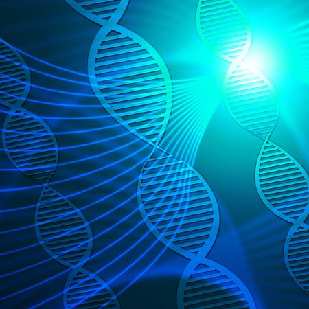 Dna Helix Shows Biotech Research 3d Illustration