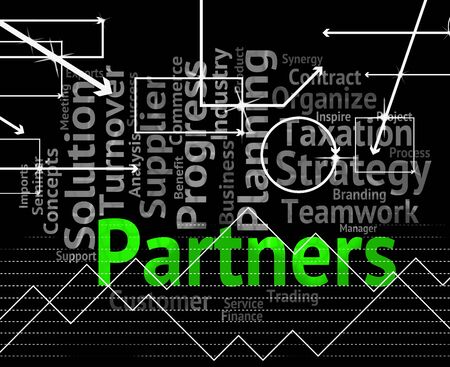 Partners Word Diagram Means Work Together And Synergyの写真素材