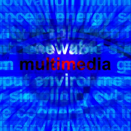 Multimedia Word Showing Digital Technology For Movies Or Broadcasting 3d Illustrationの写真素材