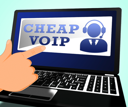 Cheap Voip Laptop Shows Internet Voice 3d Illustrationの写真素材
