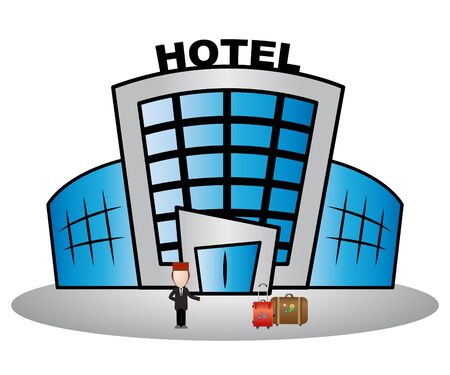 Hotel Building Showing Holiday Accomodation 3d Illustrationの写真素材