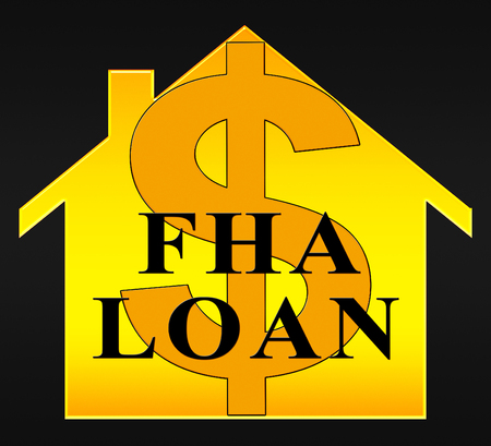 FHA Loan Dollar Icon Shows Federal Housing Administration 3d Illustrationの写真素材