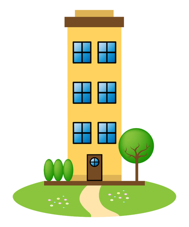 Apartment Building Icon Represents Condo Property 3d Illustrationの写真素材